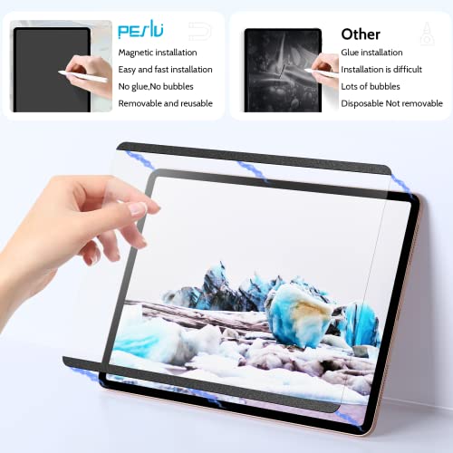 Peslv 2 Pack Magnetic Paperfilm for iPad 9th 8th 7th Generation 10.2 Inch & Air 3th & Pro 10.5in Feel Like Writring Drawing On Paper, Removable Matte Anti Glare Blue Light Screen Protector - size: iPad 7th 8th 9th 10.2"/ Air 3/ Pro 10.5