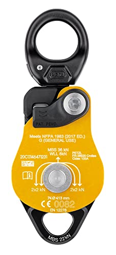 PETZL Unisex Spin L2 Double Pulley with Very High Output with Walker - color: Yellow
