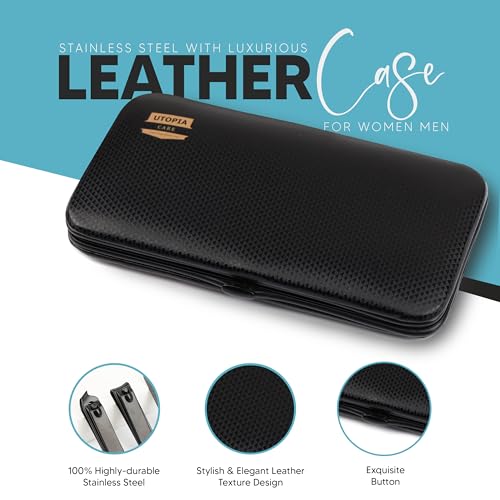 Utopia Care Manicure Set Professional Nail Clippers Kit | 18 Pcs Manicure & Pedicure Nail Kit for Men Women with Fingernail & Toenail Clippers and Premium Travel Case - color: Black, size: 18 Piece Set