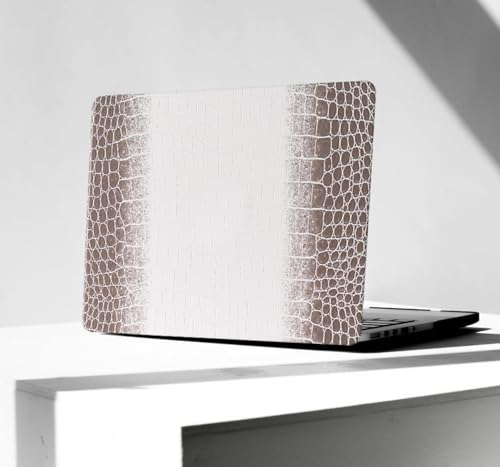 Crocodile Case for MacBook Air 13 Inch 2021 2020 2019 2018 M1 A2337 A2179 A1932, MacBook Air M1 Case, Aligator Skin Snakeskin PU Leather Hardshell & Keyboard Cover for Mac Air 13.3, Brown White - color: ## Brown White Crocodile