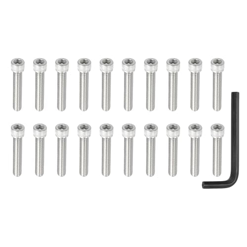 PATIKIL 1-3/4"-18 x 1-3/4" Socket Head Screws Cap Bolt, 10Pcs 304 Stainless Steel Hexagon Socket Screws with Hex Wrenches Full Thread for Road Bicycle Mountain Bike Auto, Silver/Black - color: Silver/Black, size: 1-3/4"-18 x 1-3/4"