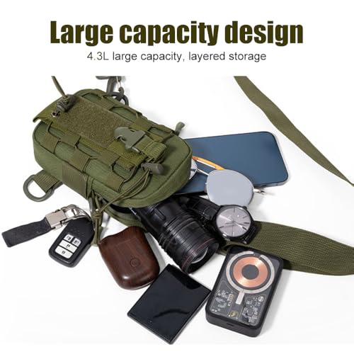 MiOYOOW Tactical Sling Bag, Waterproof Chest Pack Adjustable Crossbody Backpack for Men Women Outdoor Sports Climbing Camping - color: Black