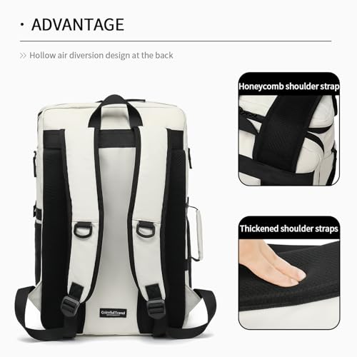 Kalesi Gym Duffle Tennis Bag Backpack 4-Way Waterproof with Shoes Compartment for travel Sport Hiking laptop (Sea salt white02) - color: Sea Salt White02