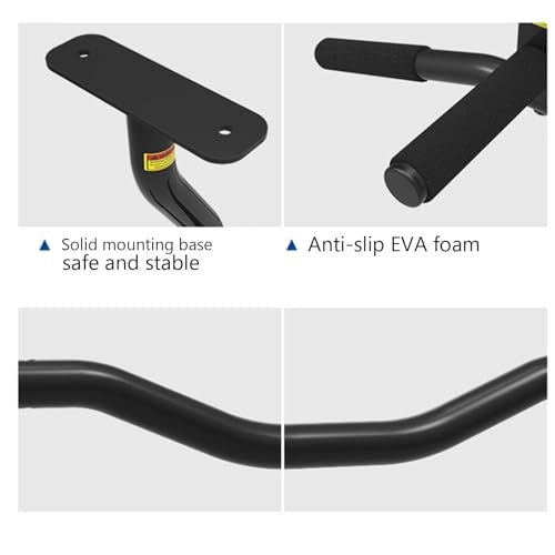 Joist Mount Pull Up Bar, Ceiling Mount Pull Up, Strength Training Pull-Up Bars, Bar with Multi-Grip Foam Grip, 40'' Wide, Pull Up Bar for Home Gym,Black-Straightrod - color: Black, size: Straightrod