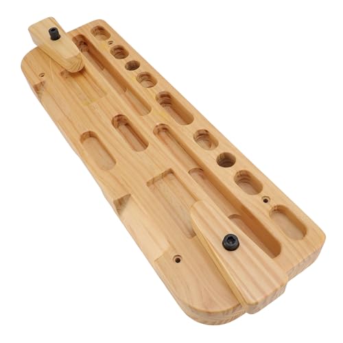 Yosoo Health Gear Training Hang Board Solid Wood Various Grip Hole Enhanced Strength Exercise Compact Climbing Finger Wooden with Adjustable Depths, Strengthener, Forearm Exerciser