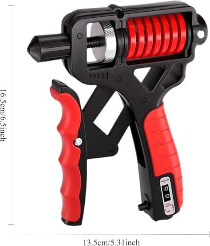 Ergonomic Adjustable H-Grip Hand Trainer, Forearm Strengthener with Counter and Non-Slip Handles, Grip Strength Trainer, Forearm Exerciser, Forearm Strengthener with Counter, Can Strengthen - color: Black, Red