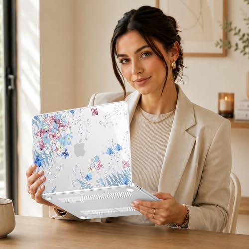 May Chen Compatible with MacBook Neo 13 inch Case 2026 Model A3404, Plastic Hard Shell,Keyboard Cover,Screen Protector,Dust Plug, for MacBook Neo 13" with A18 Pro Chip,Hydrangea - color: Hydrangea