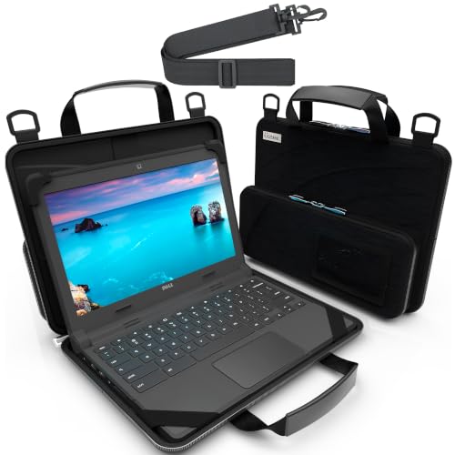 13-14 inch Always on Pouch Work In Case For Chromebook and Laptops, Designed For Students, Classrooms, and Business - color: Black Fabric