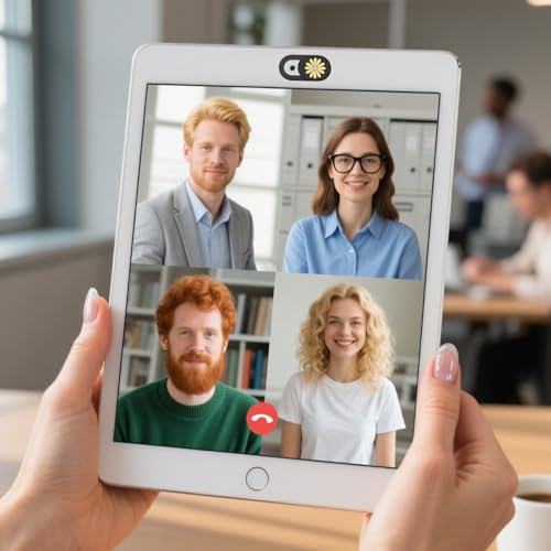 6Pcs Laptop Camera Covers Webcam Cover Slide Floral Daisy Pattern Privacy Security Guard Slide Phone Webcam Protector for Laptop Desktop Computers Smartphones Tablet Notebook Mini PC - color: Daisy Black