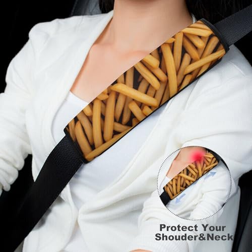 2 Pack Golden French Fries Car Seat Belt Pad Breathable Shoulder Harness Cover for Adult Use, Stroller Pushchair High Chair, Pressure Relief - color: Pattern 427