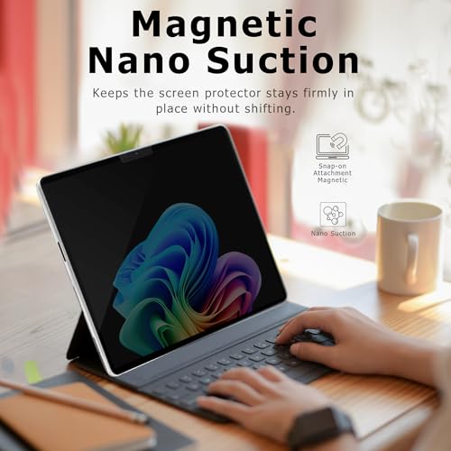 Megoo Privacy Screen Protector for Surface Go 4/3/2/1 10.5 Inch, Anti-Spy, Anti-Glare, Blue Light & UV Blocking, Magnetic Nano Technology, Removable Design - size: Go 4/3/2/1 10.5"