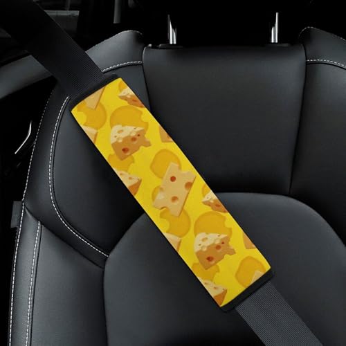 Universal Soft and Comfortable Cheese Fun Seat Belt Shoulder Pad for Kids, Most Cars, 1 Pair Seat Belt Covers Cushion Anti-Slip Pad - color: Pattern 703