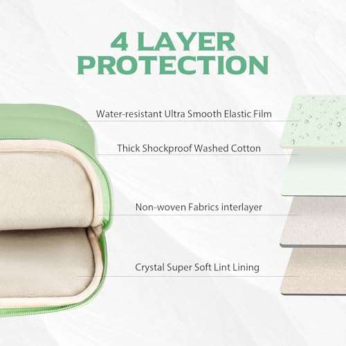 Bagasin 14-15.3 Inch Puffy Laptop Sleeve Case for MacBook Air 15.3 | Compatible with MacBook Air 15.3, MacBook Pro A1990 A1707, Dell XPS 15 Plus - color: Green, size: 14