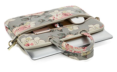 White Rose Patten water resistant Laptop Shoulder Messenger Bag Case Sleeve for 15 Inch 15.6 Inch Laptop,Laptop Briefcase - color: White Rose, size: 15-15.6 Inch