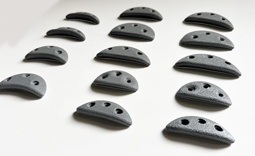 14 Screw On Crimp Rock Climbing Holds Advanced Climbing Holds Home Climbing Wall Bouldering Gym Holds Eco Friendly Dual Textured Crimps for Finger Strength - color: Gray