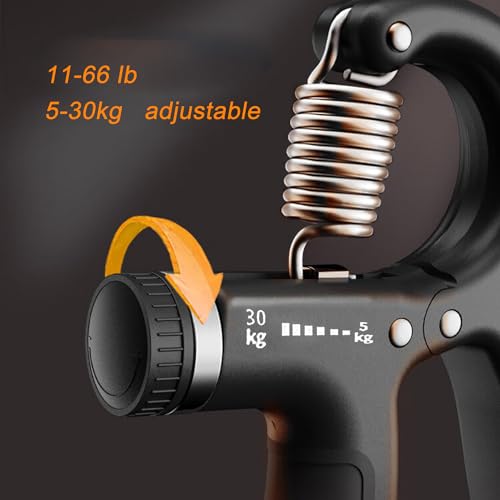 Strengthener Hand Grip 2 Pack Kid Boys Girls Teenager Strength Trainer Number Counter Forearm Finger Wrist Gripper Exerciser 5-30kg Adjustable Stretcher Squeezer Workout - color: Black