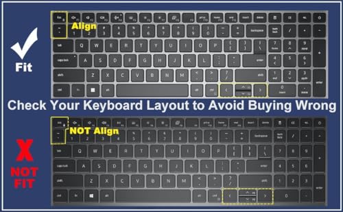 Keyboard Cover Skin for Dell Latitude 5520 5521 5530 5531 5540, Dell Precision 3580 3581 3560 3570 3561 3571 Laptop, Dell Latitude 5540 5530 5520 Keyboard Protective Cover-Black - color: Black