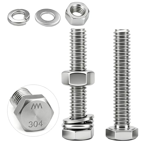 23 Sets 1/4-20x1-3/4 Bolt and Nut Set, Flat & Lock Washers Included,92PCS | 304 Stainless Steel 1/4-20 Bolt, Precision Fasteners Mechanical Assembly Equipment Repair & DIY - size: 1/4-20x1-3/4" 23sets