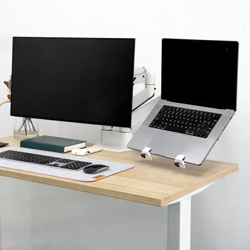 Desky Universal Laptop Mount - Adjustable VESA-Compatible Holder - White - color: White