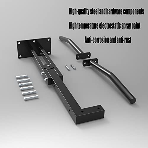 Pull-Up Bars Wall-Mounted Ceiling Chin Up Bar Height-Adjustable Steel Fitness Horizontal Bar Safe Load 300kg,