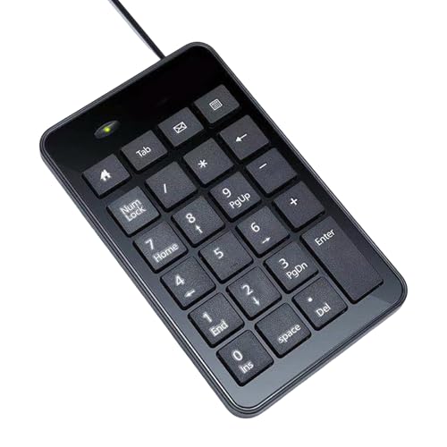 USB Numeric Keypad Keyboard 23 Number Keypad Corded Pad for Laptop PC Computer Notebook Big Print Letter USB Pad