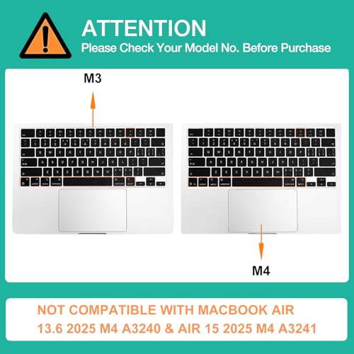 MOSISO Keyboard Cover with Solid Texture, Laptop keyboard Cover | Compatible with MacBook Air 15 inch M3 A3114 M2 A2941/Air 13.6 A3113 A2681/Pro 14/16 M4 M3 M2 M1 - color: Baby Pink