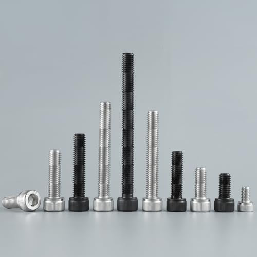 M4-0.7 x 35mm Bolt, 60PCS M4 Hex Socket Head Cap Screws Bolts, 304 Stainless Steel 18-8, Full Threads, Allen Socket Drive, with Hex Spanner - size: M4x35mm
