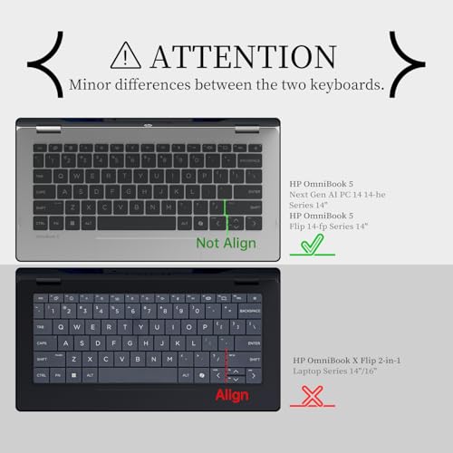 Keyboard Cover Skin for 14" HP OmniBook Laptop 14-fe0097nr / OmniBook 5 AI PC 14-he0099nr 14-he0017nr / OmniBook 5 Flip 14-fp0000 14-fp0057nr(Not for OmniBook X Flip 14-fm 14-fk 16-ar)-Gradual Pink - color: Gradual Pink