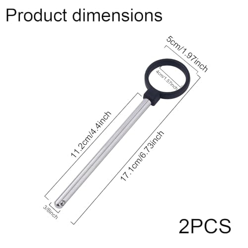 2pcs Ring Shaped Weight Stack Pin, 3/8 Inch Diameter Drop Set Pins Gym 4.4 Inch Gym Cable Machine Pins for Weight Stack Carbon Steel Loading Pin for Weight Plates Stack Extender Pin for Home Gym