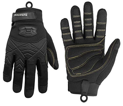 Seibertron Full or Half Finger Padded Palm Lightweight Breathable Climbing Rope Gloves for Climbers, Rock Climbing, Rescue, Adventure, Sailing, Kayaking, Outdoor Sports - color: Full Finger Black, size: Small