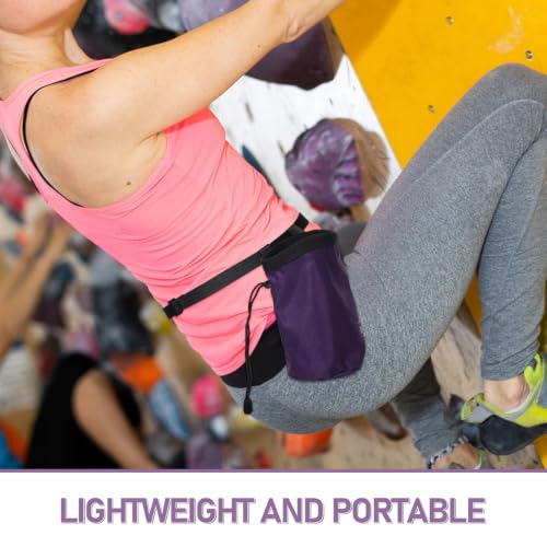 Portable Chalk Powder Bag for Rock Climbing with Large Capacity, User-Friendly Design, Oxford Cloth and Fleece Material, Comfortable Waist Storage Bag for Outdoor Climbing