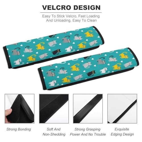 1 Pair Cute Cat Lovely Kitten Pet Seat Belt Shoulder Pad Soft Padded Seat Belt Cushion for Adult Use, Stroller Pushchair High Chair, Pressure Relief - color: Pattern 423