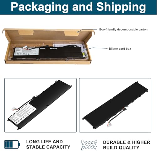 BTY-M6L MS-16Q2 MS-16Q3 Laptop Battery Compatible with MSI GS65 GS75 Stealth Thin 8RF 8SE 8SF 8SG 9RE 9SD 9SE 9SF 9SG PS63 PS42 8RB Modern 8RC 8SC P65 Creator 8RD 8RF 8RE 8SF 9SE P75 Creator 9SC 9SE - size: 13.19*3.23*0.28inch BTY-M6L