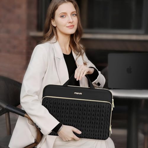 MOSISO Laptop Case 14 inch, 14 inch Laptop Sleeve, Black | Compatible with HP Lenovo Dell ASUS Acer, HP Stream, Dell Latitude, Lenovo IdeaPad, Wheat Ear Quilted Bag with Handle&Pocket - color: Black, size: 14 inch