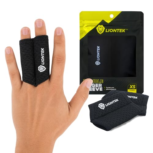 LIONTEK Double Flow Finger Sleeve V3 Pair — Joint Support & Compression for Activity, BJJ, Fitness, Volleyball, Basketball, and More (X-Small) - size: X-Small