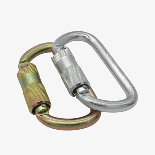 Heavy Duty Carabiner 30KN(6500LBS) Auto Locking Climbing Carabiners Clips for Rock Climbing,Rappelling,Hunting, Rescue Equipment(CE Rated,D Shape) - color: Black(2Pack)