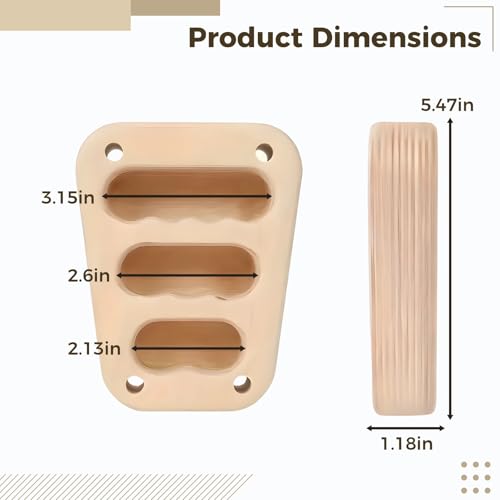 2 Pcs Wood Hangboard, Finger Strength Training Trapezoid Rock Climbing Holds, for Home Gym and Pull Up Bar, with Three Finger Grooves