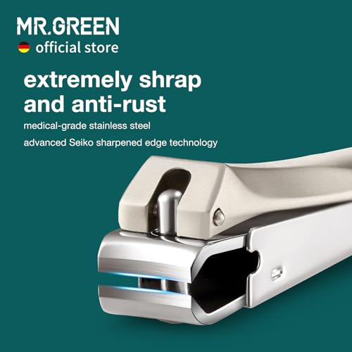 MR.GREEN Nail Clippers Stainless Steel Anti Splash Fingernail Cutter Manicure Tools Bionics Design Pedicure Scissor Nail Trimmer (Nail Clipper Two-Pack (Medium+Large)) - color: Nail Clipper Two-pack (Medium+large)