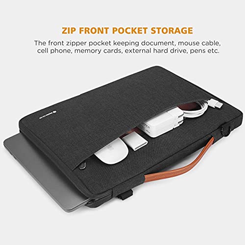NIDOO 14 inch Laptop Sleeve Case Shoulder Bag Protective Carrying Handbag for 15" MacBook Air M2 2023/15" Surface Laptop 3 4/14" ThinkPad P14s T14 T14s L14 Gen 2/14" Acer Chromebook Spin 514 - color: Dark Gray - Shoulder, size: 14 inch
