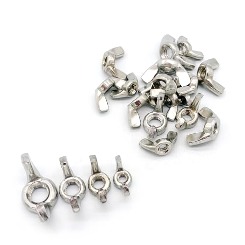 40 Pcs 4 Sizes 3/8,5/16",1/4",3/16"(10#), Wingnuts, 304 Stainless Steel Wing Nuts Fasteners Parts Butterfly Nut, Hand Twist Tighten Hardware Nuts Butterfly Wing-Nut Assorted Kit - size: 304 Stainless Steel-4 Sizes-40Pcs