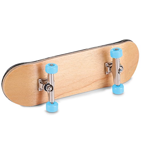 HERCHR Finger Boards, 1Pc Maple Wooden Alloy Fingerboard Finger Skateboards Creative Fingertips Daliy Playing Relaxing Movement Set with Box for Relax Play (Light Blue) - color: Light Blue