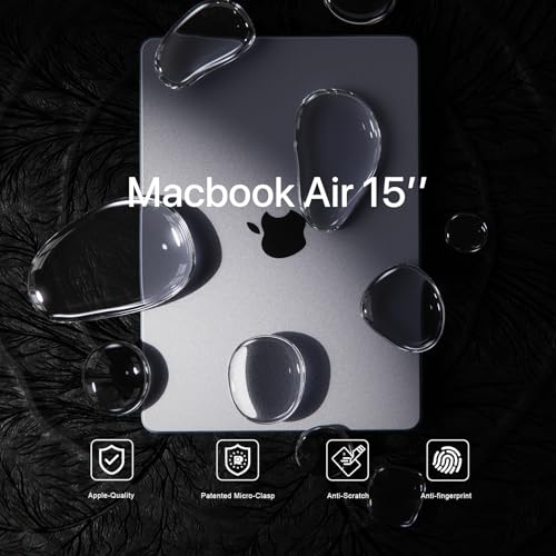 Soonjet for MacBook Air 15 inch Case M5 M4 M3 M2 2026-2023 Laptop Cover | Invisible Armor, Clear Matte, Protective Hard Shell, Ultra Thin, Anti Fingerprint & Crack, Scratch Resistant, Close Seamless - color: Matte Clear