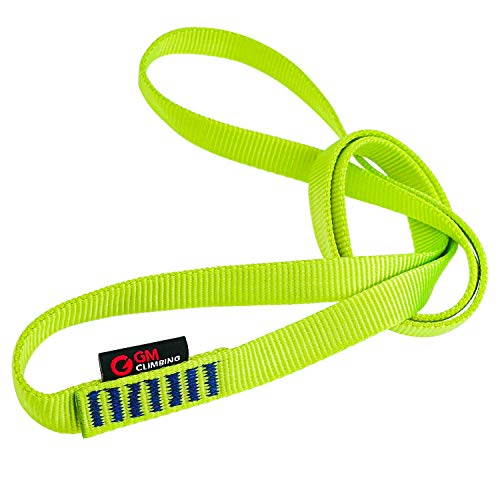 GM CLIMBING 16mm Nylon Sling Runner 22kN / 4950lbf CE UIAA Certified - color: Green, size: 60cm / 24inch | Pack of 3