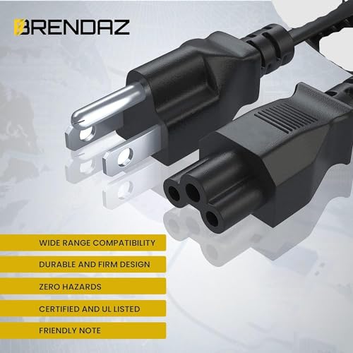 3 Prong Power Cord Replacement C5 Power Cable for Computers, TV, Monitors, Compatible with LG, Samsung, Dell, HP, Acer, Asus - NEMA 5-15P to C5 - Mickey Mouse Connector (3-Feet) - size: 3-Feet