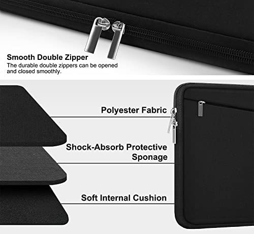 Laptop Sleeve 14 inch, Slim Durable Computer Carrying Bag Briefcase Handbag | Laptop Case, Computer Sleeve Handbag with Front Pocket, Laptop Cover for 15-16 Inch HP, Dell, Lenovo, Asus, Notebook, Black - color: Black, size: 14 Inch