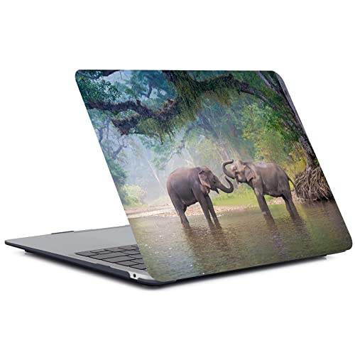Elephant MacBook Air 13 inch Case - Plastic Hard Shell Cover & Keyboard Skin - Compatible with 2017-2010 Models A1466 A1369 - color: CH59 Elephant, size: Air 13" 2010-2017(A1369/A1466)