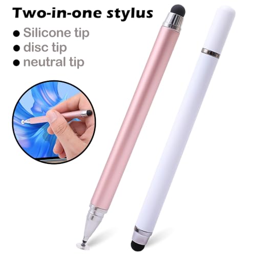 2 in 1 Stylus Pens for Touch Screens, High Sensitivity & Precision Capacitive Stylus for All Universal Touchscreen Devices (Black) - color: Black