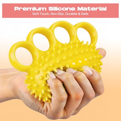 Hand Exercise Ball, Finger Therapy Ball, Grip Strengthener for Adults - Stress Relief, Massage Ball, Resistance Training for Wrist Flexibility, Hand Strengthening, Anxiety Relief - color: Yellow