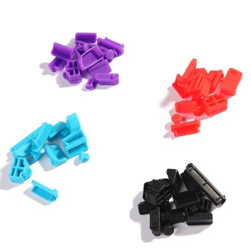 13Pcs/Set Protective Silicone USB RJ45 Port HDMI Interface Cover Anti-Dust Plug Dust Stopper Computer Accessories Dustproof Cover(Pink) - color: pink