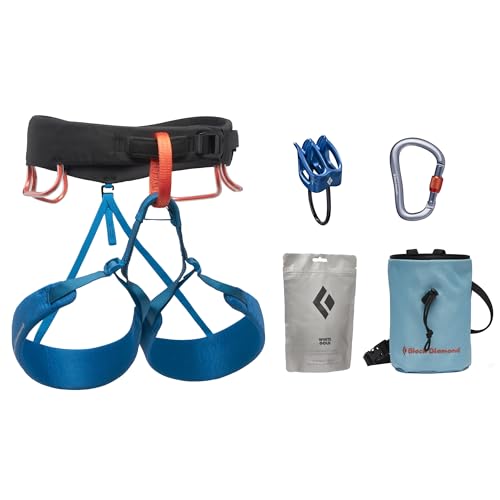 BLACK DIAMOND Men's Momentum Rock Climbing Harness, Adjustable Loops - color: Kingfisher Package 1.0, size: XL (36-39" Waist)